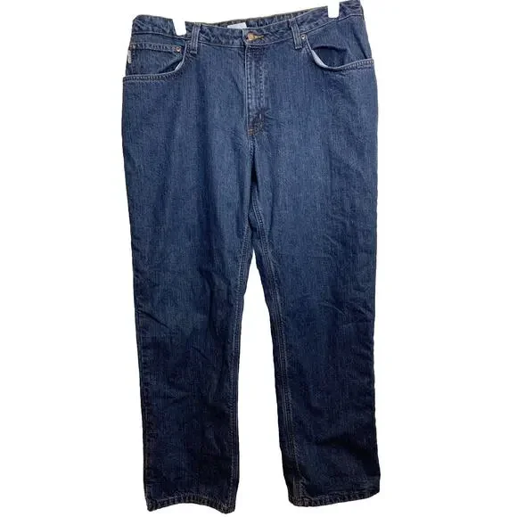 Carhartt Flannel Lined Denim Jeans WB172 Womens Sz 18 Original Fit Straight Leg - Picture 4 of 10